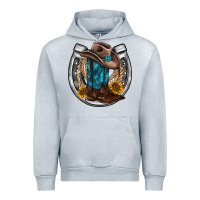 Heather Grey western horseshoe boots hat rope sunflower Urban Hoodie - AdoDesignShop