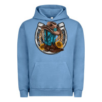 Pigment Pebble Blue western horseshoe boots hat rope sunflower Urban Hoodie - AdoDesignShop