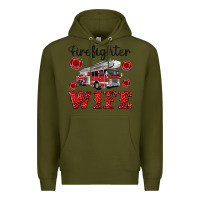 Army Green firefighter wife Premium Hoodie - Artiststas