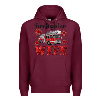 Burgundy firefighter wife Premium Hoodie - Artiststas