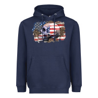 Navy american skull Heavyweight Hoodie - Zillion Design Studio