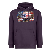 Plum american skull Heavyweight Hoodie - Zillion Design Studio