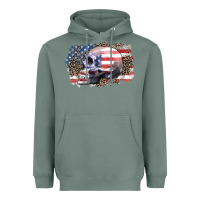 Sage american skull Heavyweight Hoodie - Zillion Design Studio