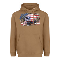 Toasted Coconut american skull Heavyweight Hoodie - Zillion Design Studio