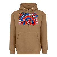 Toasted Coconut American rainbow Heavyweight Hoodie - Zillion Design Studio