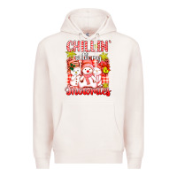 Pale Pink chillin  with my red snowmies Premium Hoodie - AdoDesignShop