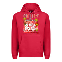 Cardinal chillin  with my red snowmies Premium Hoodie - AdoDesignShop