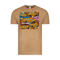 Vintage Camel school bus American flag sunflower cowhide leopard Vintage Tee - Artiststas