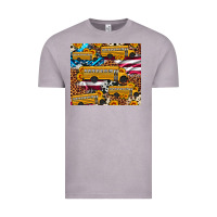 Vintage Zinc school bus American flag sunflower cowhide leopard Vintage Tee - Artiststas