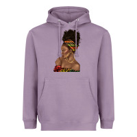 Lavender afro black woman profile juneteenth Heavyweight Hoodie - texasbilliewilder