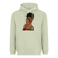 Matcha afro black woman profile juneteenth Heavyweight Hoodie - texasbilliewilder