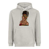 Moon Dust afro black woman profile juneteenth Heavyweight Hoodie - texasbilliewilder
