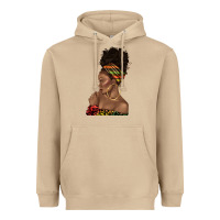 Mushroom afro black woman profile juneteenth Heavyweight Hoodie - texasbilliewilder