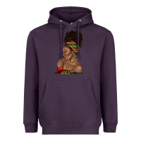 Plum afro black woman profile juneteenth Heavyweight Hoodie - texasbilliewilder