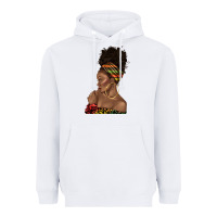 White afro black woman profile juneteenth Heavyweight Hoodie - texasbilliewilder