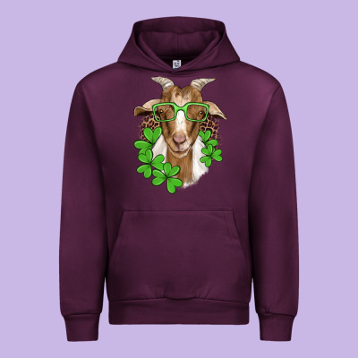 St Patricks Goat With Glasses Urban Hoodie Designed By Artiststas