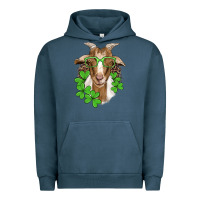 Pigment Midnight Navy st patricks goat with glasses Urban Hoodie - Artiststas
