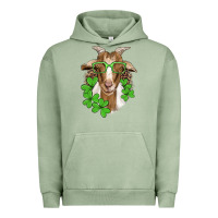 Pigment Oil Green st patricks goat with glasses Urban Hoodie - Artiststas