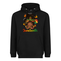 Black afro messy bun juneteenth Heavyweight Hoodie - texasbilliewilder