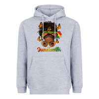 Heather Grey afro messy bun juneteenth Heavyweight Hoodie - texasbilliewilder
