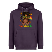 Plum afro messy bun juneteenth Heavyweight Hoodie - texasbilliewilder