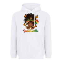White afro messy bun juneteenth Heavyweight Hoodie - texasbilliewilder