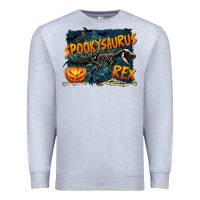 Heather Grey Spooky Saurus Rex Premium Sweatshirt - texasbilliewilder