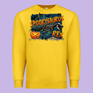 Spooky Saurus Rex Premium Sweatshirt Designed By Texasbilliewilder