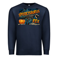Navy Spooky Saurus Rex Premium Sweatshirt - texasbilliewilder