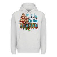 Dove Grey tis the season christmas tree cake ado Premium Hoodie - AdoDesignShop