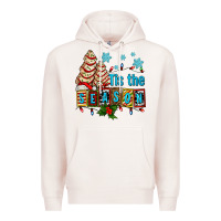 Pale Pink tis the season christmas tree cake ado Premium Hoodie - AdoDesignShop