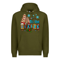 Army Green tis the season christmas tree cake ado Premium Hoodie - AdoDesignShop