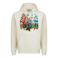 Oatmeal Heather tis the season christmas tree cake ado Premium Hoodie - AdoDesignShop