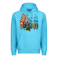 Ocean Blue tis the season christmas tree cake ado Premium Hoodie - AdoDesignShop