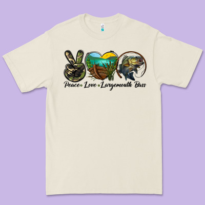 Peace Love Largemouth Bass Premium Tee Designed By Lillyallendesigns