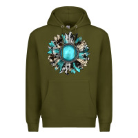 Army Green western sunflower gemstone Premium Hoodie - JahusDesignShop