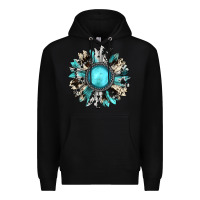 Black western sunflower gemstone Premium Hoodie - JahusDesignShop