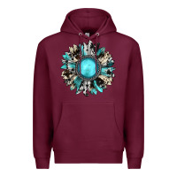 Burgundy western sunflower gemstone Premium Hoodie - JahusDesignShop