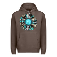Coffee western sunflower gemstone Premium Hoodie - JahusDesignShop