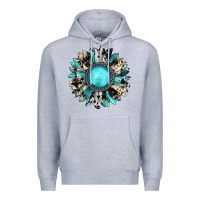 Heather Grey western sunflower gemstone Premium Hoodie - JahusDesignShop