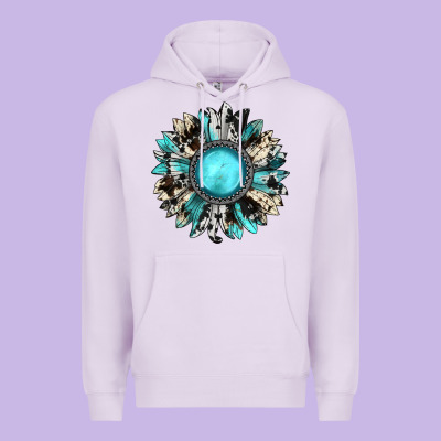 Western Sunflower Gemstone Premium Hoodie Designed By Jahusdesignshop