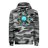 Slate Camo western sunflower gemstone Premium Hoodie - JahusDesignShop
