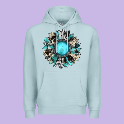 Western Sunflower Gemstone Premium Hoodie Designed By Jahusdesignshop