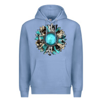 Colony Blue western sunflower gemstone Premium Hoodie - JahusDesignShop