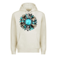 Oatmeal Heather western sunflower gemstone Premium Hoodie - JahusDesignShop