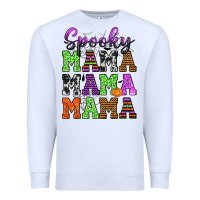 White Spooky Mama Premium Sweatshirt - texasbilliewilder