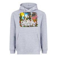 Heather Grey Easter Farm With Bunnies Heavyweight Hoodie - RanaPortraitStore