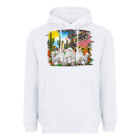 White Easter Farm With Bunnies Heavyweight Hoodie - RanaPortraitStore