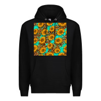 Black sunflowers and leopard western seamless pattern Premium Hoodie - BundleAndBundleShop