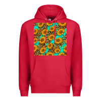 Cardinal sunflowers and leopard western seamless pattern Premium Hoodie - BundleAndBundleShop